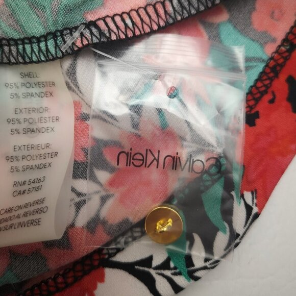 NWT Calvin Klein Ladies Size Medium Red Green Black & White Pattern Tank Top - Picture 7 of 12